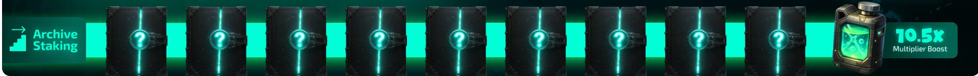 The same strip with all ten slots lit